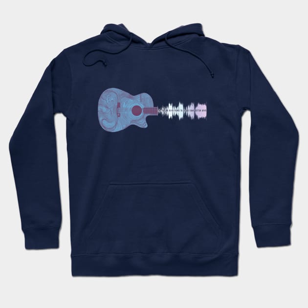 Dave Matthews Guitar Lyrics Hoodie by Three Little Birds